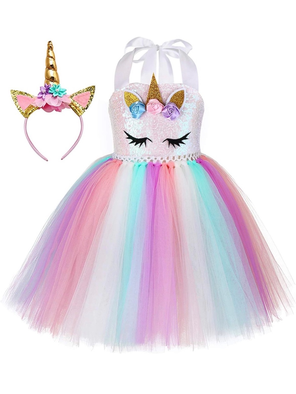 Toddler girl Unicorn Tutu Dress with Headband